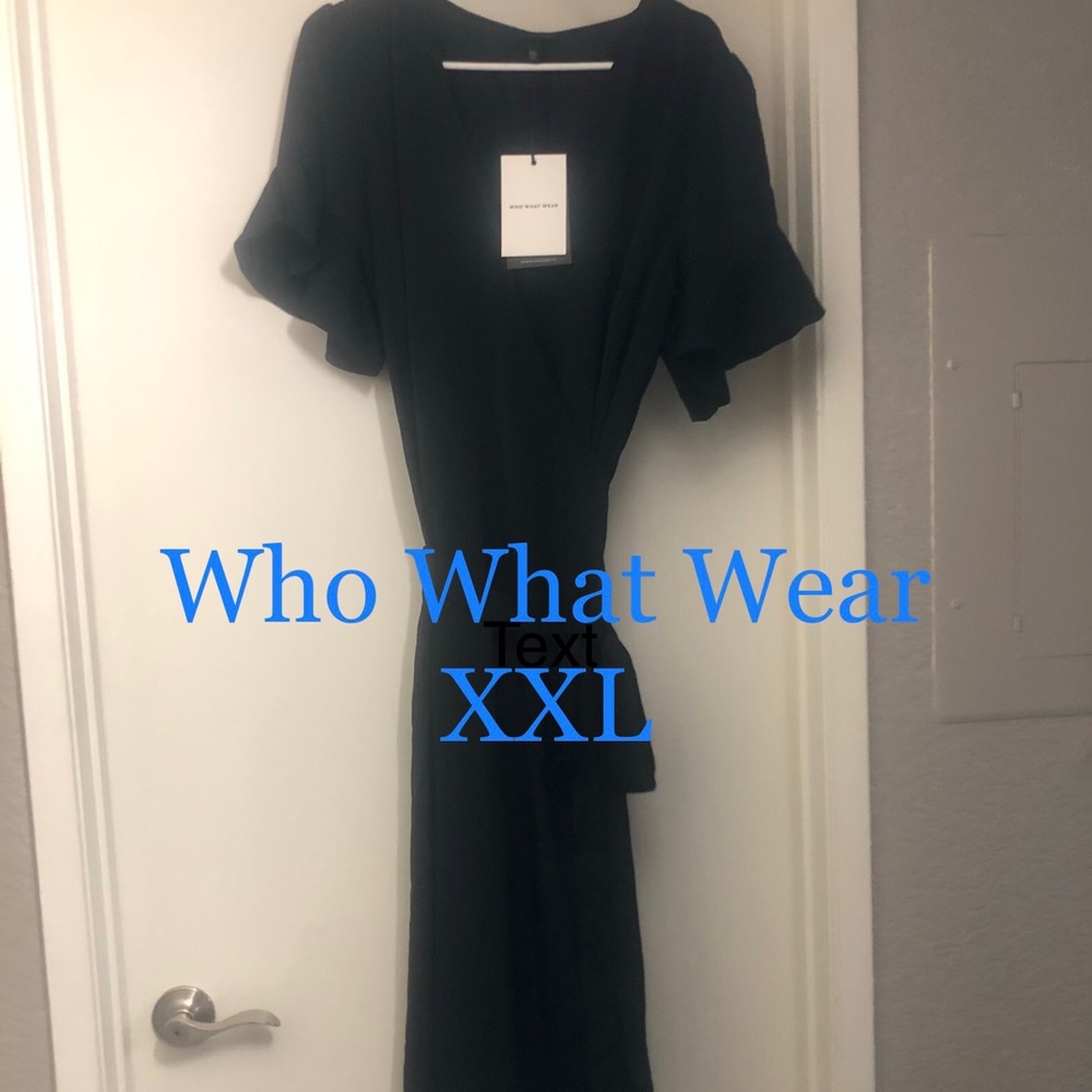 Black satin wrap XXL dress